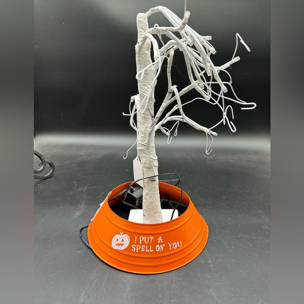 Halloween Light-Up Tree with Orange Base